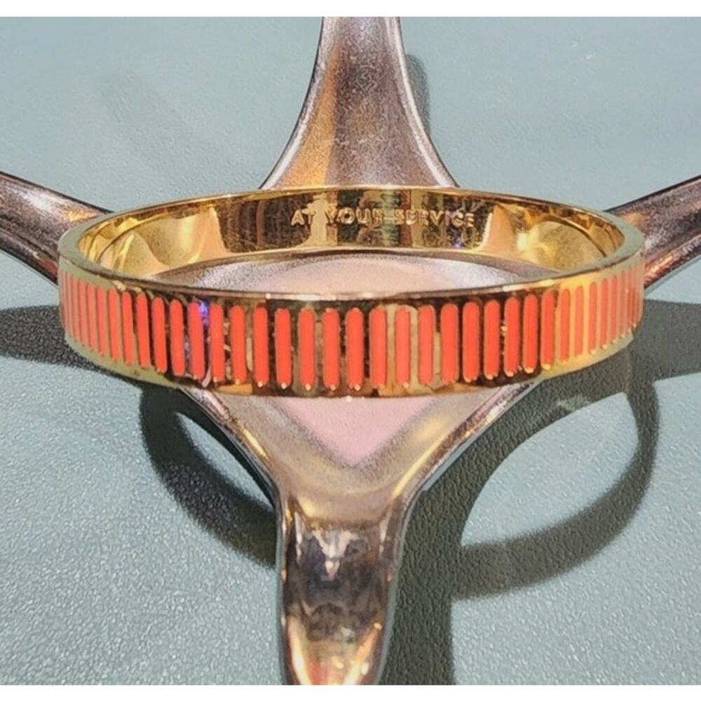 Kate Spade At Your Service Orange Enamel Bangle Bracelet - Picture 7 of 9